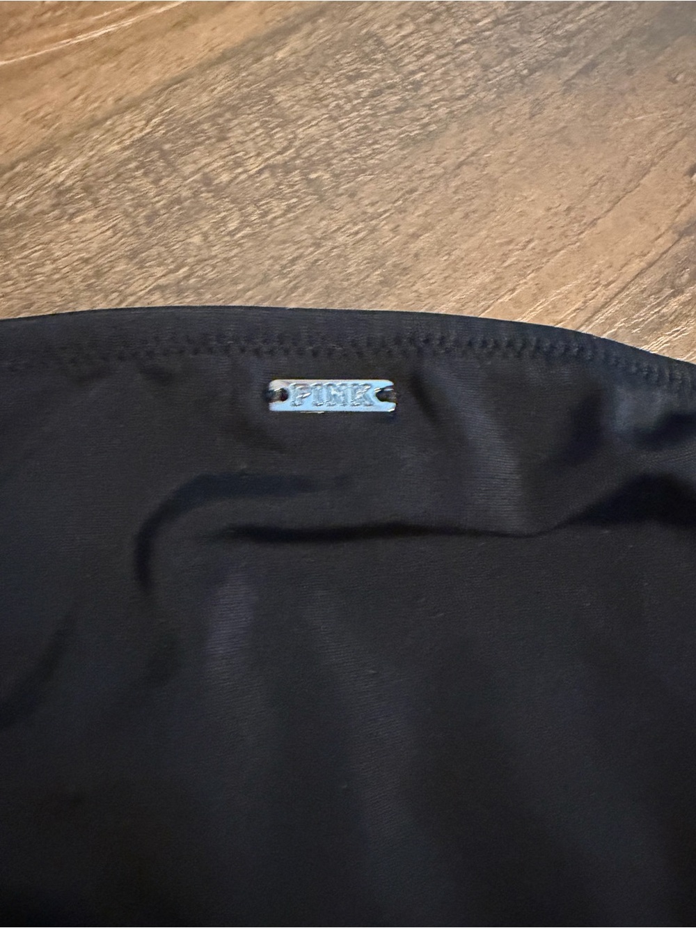 PINK Victoria's Secret Black Bikini Bottom with Pink Lining - Strappy Sides L - Picture 5 of 6